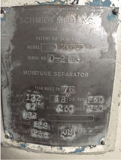 Schmidt 1200 Sand Blasting Tank, Machine ID: 6459